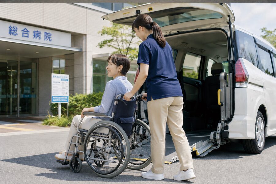 福祉車輌で通院するイメージ